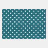 Deep Aquamarin Blue Silver Green Türkise Blue Star Geschenkpapier Set (Vorderseite 3)