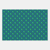 Deep Aquamarin Blue Silver Green Türkise Blue Star Geschenkpapier Set (Vorderseite 2)