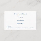 Deep Aquamarin Business Card Visitenkarte (Rückseite)