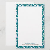Deep Aquamarin Giraffe Muster Briefpapier (Vorne/Hinten)