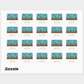 Deep Aquamarin Giraffe Muster Quadratischer Aufkleber (Blatt)