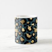 Deep Aquamarin & Gold Leopard Personalisiert Coffe Kaffeetasse (Mittel)