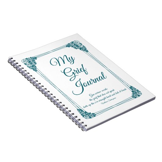 Deep Aquamarin Rose Cluster Border Gkurze Journal Notizblock (Rechte Seite)