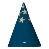 Deep Aquamarin Silver Stars Wizard Party Hat Partyhütchen (Rechts)