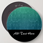 Deep Aquamarine Türkis Green Damask Muster Button (Vorne & Hinten)