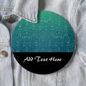 Deep Aquamarine Türkis Green Damask Muster Button (Beispiel)