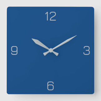 Deep Azure Blue 004080 Color - Option Name hinzufü Quadratische Wanduhr