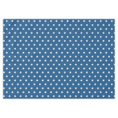 Deep Azure Blue White Polka Dots Tischdecke (Vorderseite (Horizontal))