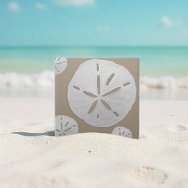 Deep Beige & White Tropical Beach Sand Dollar Fliese