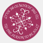 Deep Berry Snowflake Stickers (Vorderseite)