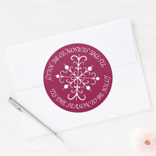 Deep Berry Snowflake Stickers (Umschlag)