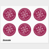 Deep Berry Snowflake Stickers (Blatt)