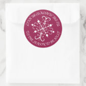 Deep Berry Snowflake Stickers (Tasche)