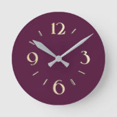Deep Berry Wall Clock Runde Wanduhr (Vorderseite)