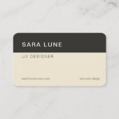 Deep Black Japandi Minimal QR Code Designer Studio Visitenkarte (Vorderseite)