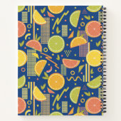 Deep Blue 80's Citrus Fruit Slices Notizblock (Rückseite)