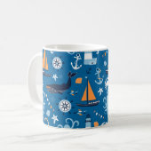Deep Blue All Things Nautic Kaffeetasse (Vorderseite Links)