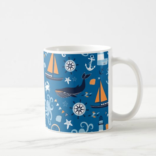 Deep Blue All Things Nautic Kaffeetasse (Rechts)