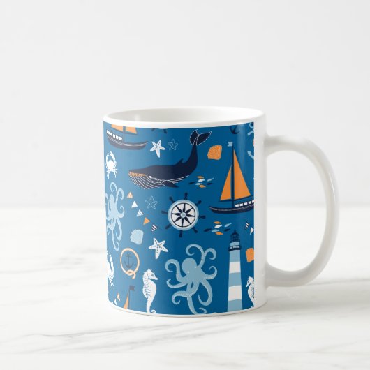 Deep Blue All Things Nautic Kaffeetasse (Rechts)
