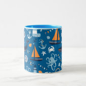 Deep Blue All Things Nautic Zweifarbige Tasse (Mittel)