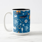 Deep Blue All Things Nautic Zweifarbige Tasse (Links)