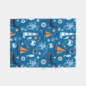 Deep Blue All Things Nautical Fleece Blanket (Vorderseite (Horizontal))