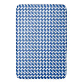 Deep Blue and white Modern Sharp Waves Badematte (Vorderseite Vertikal)