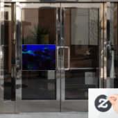 Deep Blue Aquarium scene window cling Fensteraufkleber (Büro Tür)
