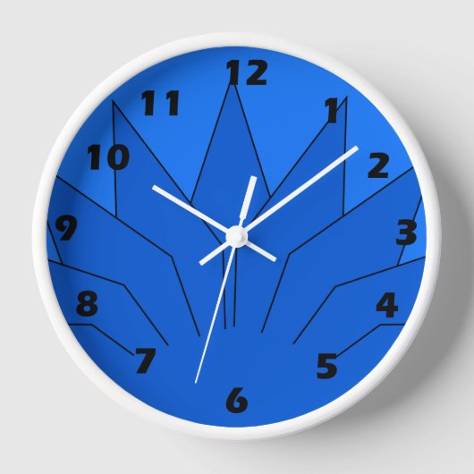 Deep Blue Art Deco Design Uhr (Vorderseite)