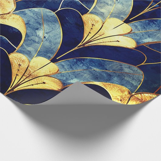 Deep Blue Art Deco Geschenkpapier (Ecke)
