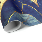 Deep Blue Art Deco Geschenkpapier (Rolleneckpunkt)