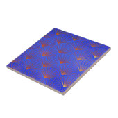 Deep blue, Asian Fan Pattern, art Deko, pattern, v Fliese (Seite)