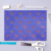 Deep blue, Asian Fan Pattern, art Deko, pattern, v Seidenpapier (Handwerk)