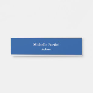 Deep Blue Beruflich Schlicht Modern Elegant Türschild