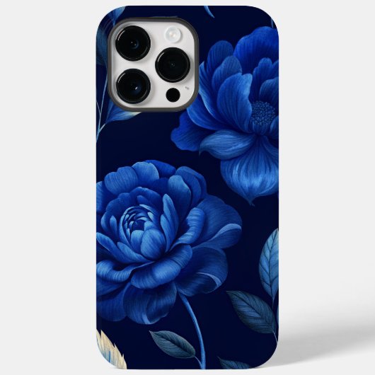 Deep Blue Blume Sea Personalisiert Phone Case (Rückseite)
