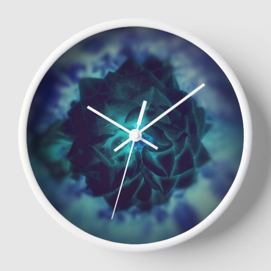 Deep Blue Blume Uhr (Vorderseite)