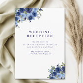 Deep Blue Boho Florals – Rustic Wedding Begleitkarte