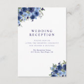Deep Blue Boho Florals – Rustic Wedding Begleitkarte (Vorderseite)