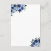 Deep Blue Boho Florals – Rustic Wedding Begleitkarte (Rückseite)