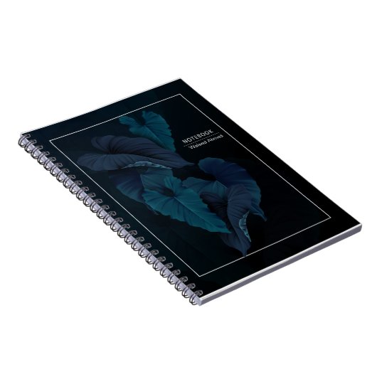 Deep Blue Botanical Dreams Spiral Notebook Notizblock (Rechte Seite)