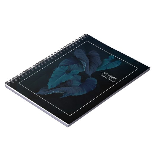 Deep Blue Botanical Dreams Spiral Notebook Notizblock (Linke Seite)