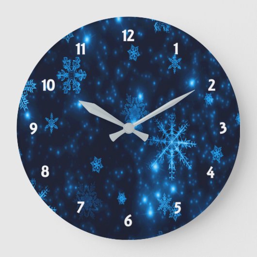 Deep Blue & Bright Schneeflocken rund um die Uhr (Vorderseite)
