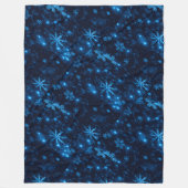 Deep Blue & Bright Snowflakes Fleece Blanket, (Vorderseite)