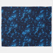 Deep Blue & Bright Snowflakes Fleece Blanket, (Vorderseite (Horizontal))