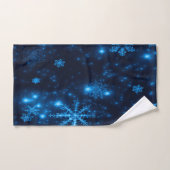 Deep Blue Bright Snowflakes Holidays Name Badhandtuch Set (Handtuch)