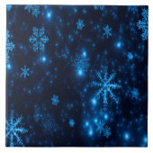 Deep Blue & Bright Snowflakes Keramik Tile Fliese (Vorderseite)
