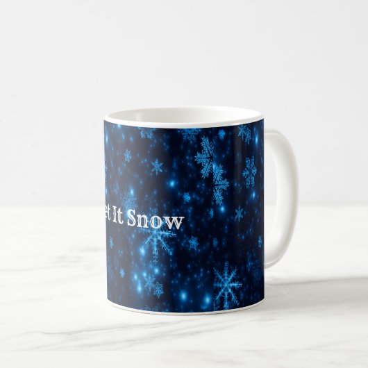 Deep Blue & Bright Snowflakes Klassische Tasse (VorderseiteRechts)
