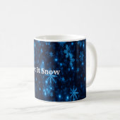 Deep Blue & Bright Snowflakes Klassischer Becher Kaffeetasse (VorderseiteRechts)