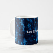 Deep Blue & Bright Snowflakes Klassischer Becher Kaffeetasse (Vorderseite Links)