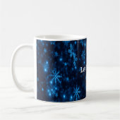 Deep Blue & Bright Snowflakes Klassischer Becher Kaffeetasse (Links)